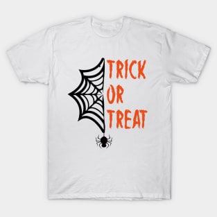 trick or treat design with spider web T-Shirt